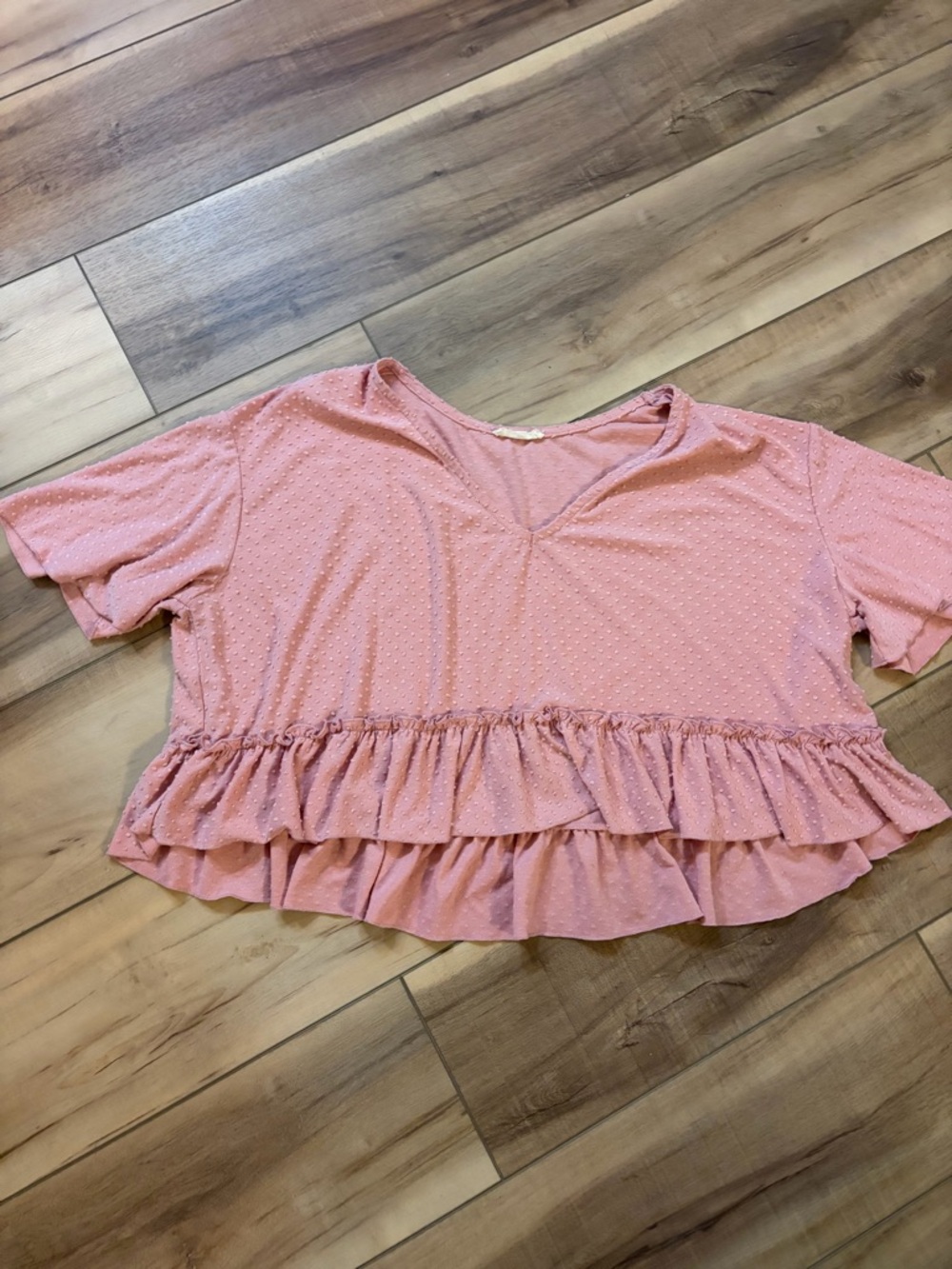 Pink Ruffle Dot Crop Top ILLA ILLA